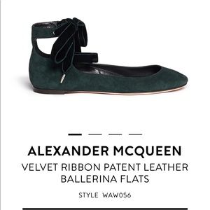 Alexander McQueen Black Patent Ballet Flats